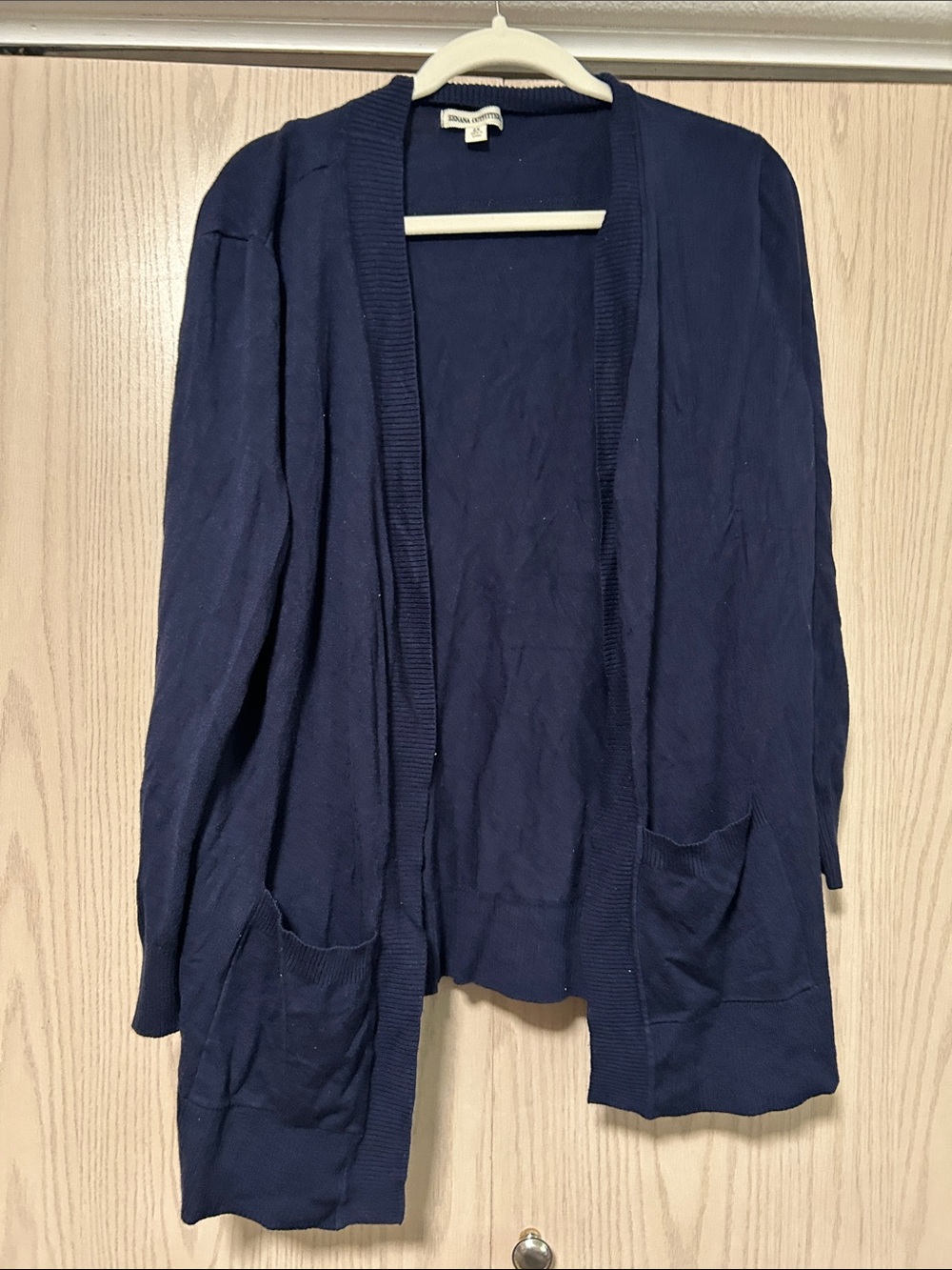 Zenana Outfitters Navy Open-Front Pocket Cardigan
